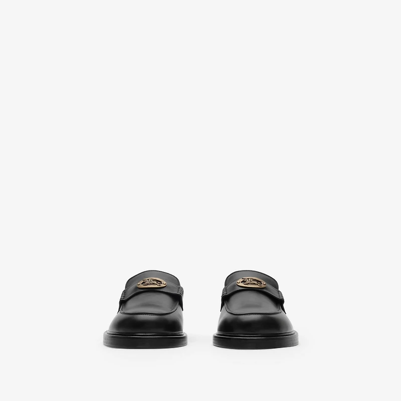 Leather Pembroke Loafers in Black - Men | Burberry® Official