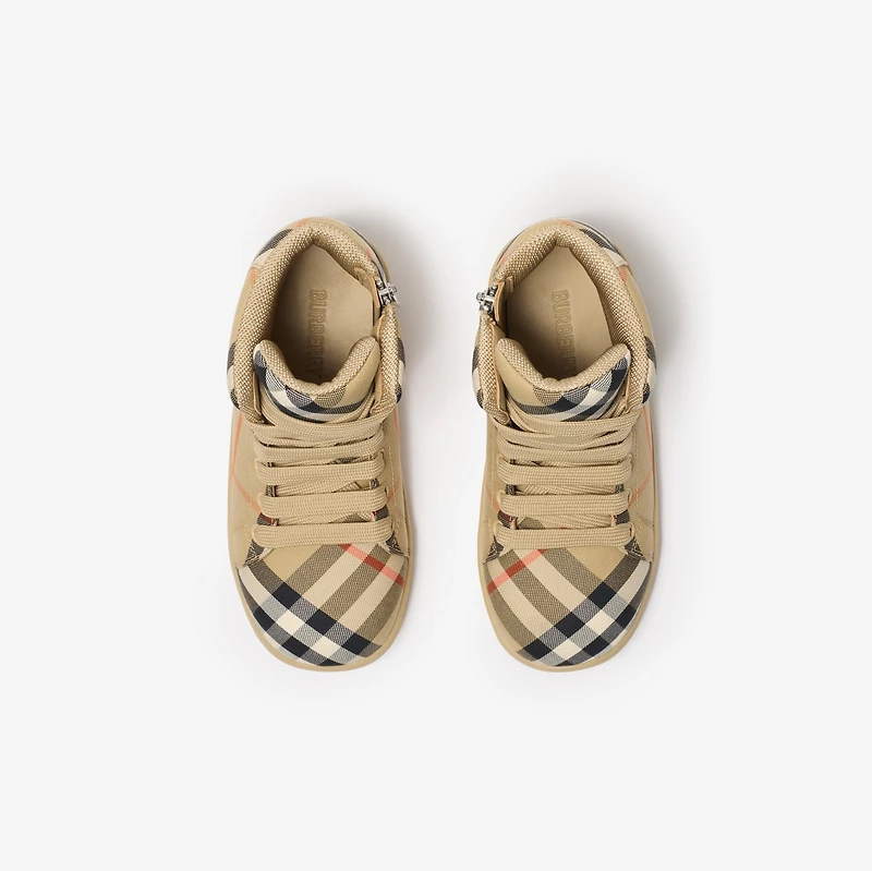Check High-top Sneakers in Sand - Children | Burberry® Official