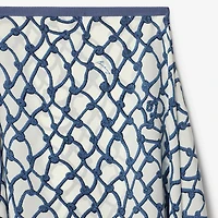 Knot Silk Skirt in Pool - Women | Burberry® Official