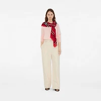 Wide Check Wool Scarf in Post red | Burberry® Official