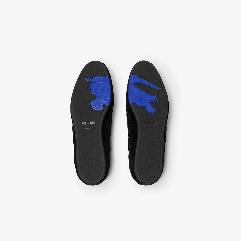 Quilted Velvet Estate Slippers​​ in Black - Women | Burberry® Official