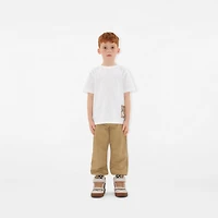 Check Label Cotton T-shirt in White | Burberry® Official