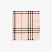 Reversible Check Wool Silk Scarf in Bow pink/pebble white | Burberry® Official