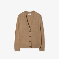 Wool Cardigan in Camel melange - Women | Burberry® Official