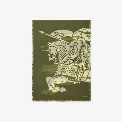 Wide EKD Wool Scarf in Pea | Burberry® Official
