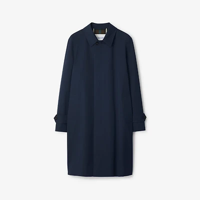 Long Gabardine Car Coat in Storm blue - Men, Cotton | Burberry® Official