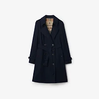 Mid-length Chelsea Heritage Trench Coat in Coal blue - Women, Cotton Gabardine | Burberry® Official
