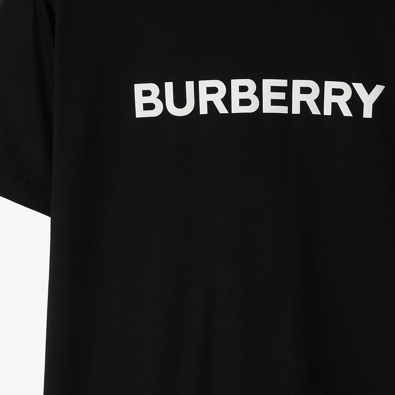 Logo Cotton T-shirt in Black - Women | Burberry® Official