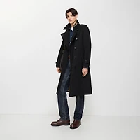Long Kensington Heritage Trench Coat in Black - Men, Cotton Gabardine | Burberry® Official