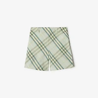 Check Cotton Shorts in Breeze | Burberry® Official