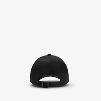 Check Cursive Logo Gabardine Baseball Cap in Black - Men | Burberry® Official