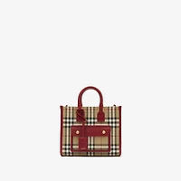 Mini Freya Tote in Archive beige/ruby red - Women | Burberry® Official
