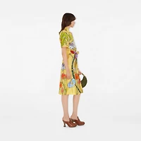 Highgrove Cascading Flowers Silk Shirt Dress in Buttermilk - Women | Burberry® Official