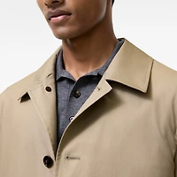 Mid-length Leather Collar Meadowbank Car Coat in Saltmarsh beige - Men, Cotton | Burberry® Official