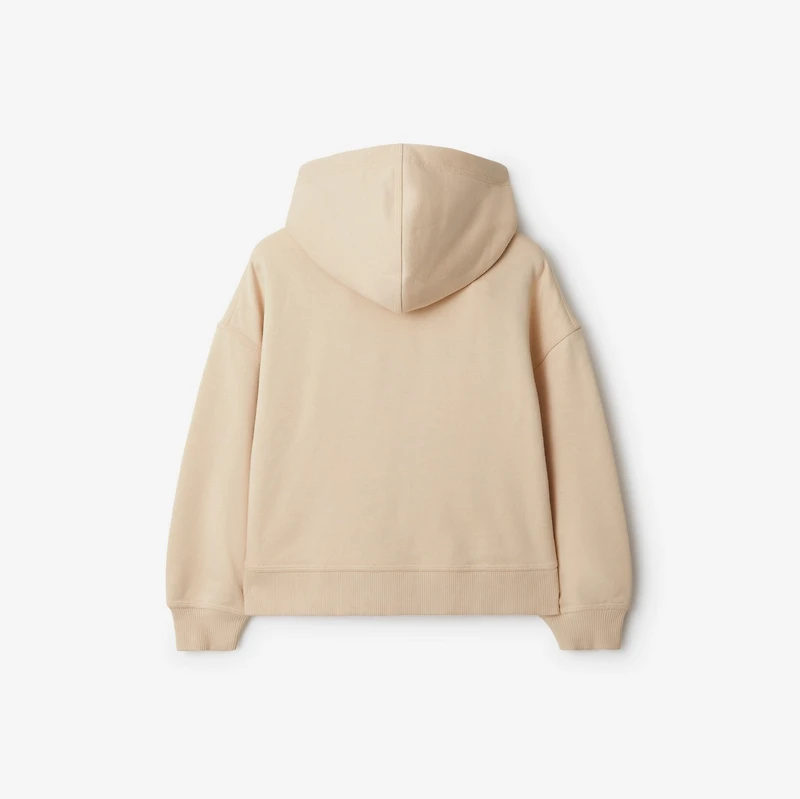 Check Label Cotton Zip Hoodie in Calico | Burberry® Official