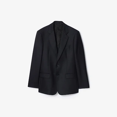 Check Wool Tailored Jacket in Tarmac grey/dark pewter grey - Men | Burberry® Official