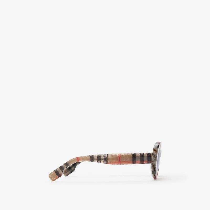 Check Oval Sunglasses in Antique yellow - Children | Burberry® Official