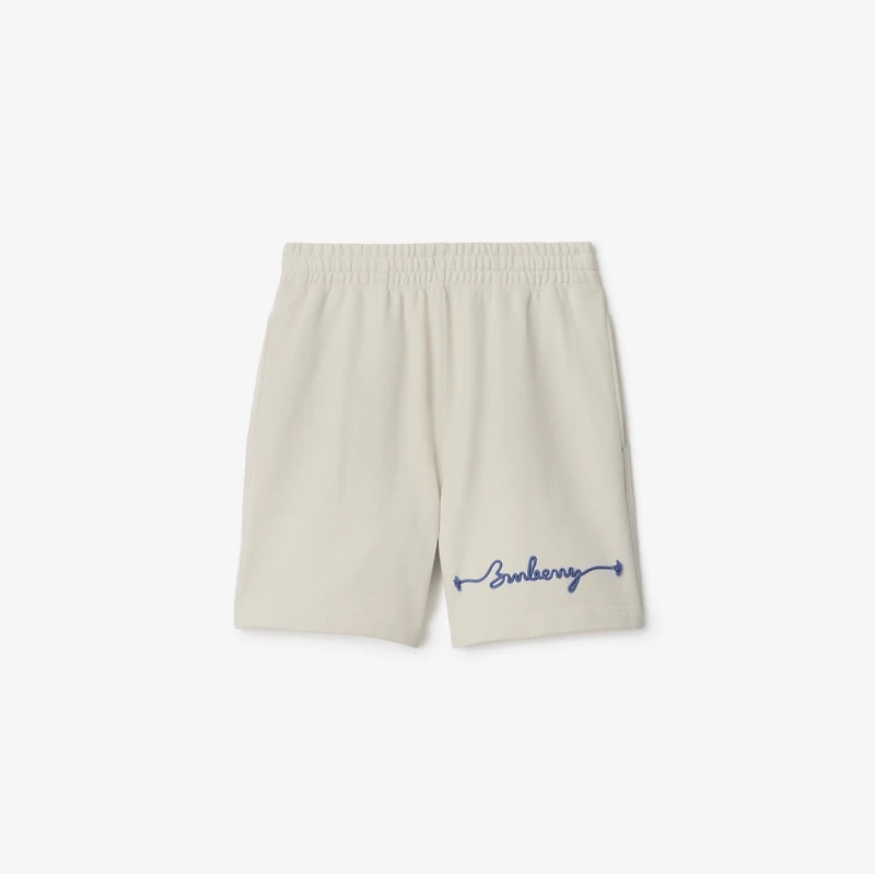 Knot Logo Cotton Shorts in Sail - Men | Burberry® Official
