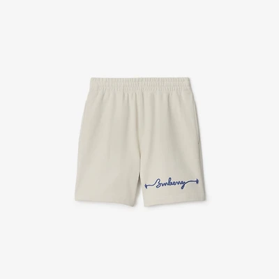 Knot Logo Cotton Shorts in Sail - Men | Burberry® Official
