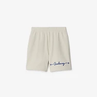 Knot Logo Cotton Shorts in Sail - Men | Burberry® Official