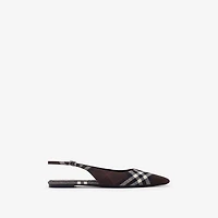Check Dame Slingback Ballerinas​ in Mahogany brown - Women | Burberry® Official