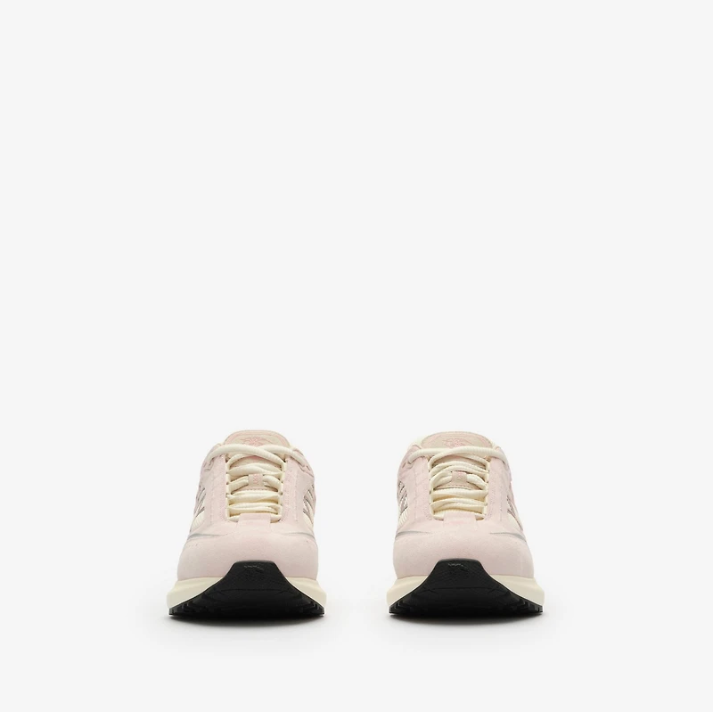 Nylon, Suede and Leather Eclipse Sneakers in Baby pink/silver - Women | Burberry® Official