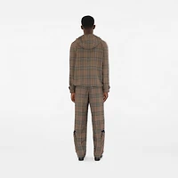 Check Silk Blend Cargo Trousers in Brush - Men | Burberry® Official