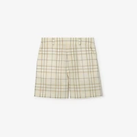 Check Cotton Shorts in Sesame beige | Burberry® Official