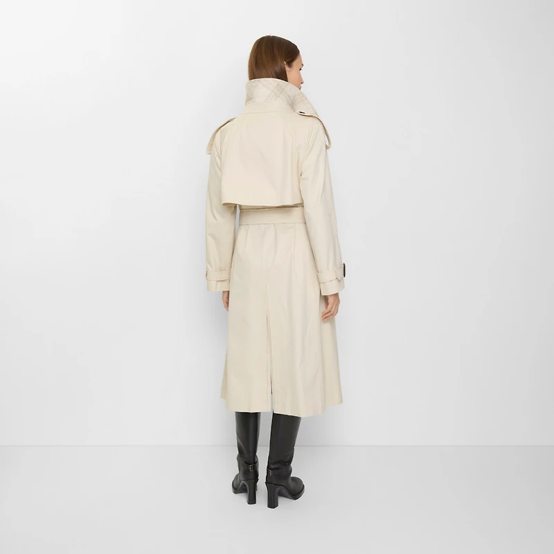 Long Gabardine Fitzrovia Trench Coat in Clam beige - Women | Burberry® Official