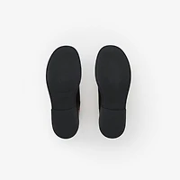 Check Panel Leather Boots in Black - Children | Burberry® Official