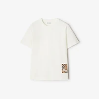 Check Label Cotton T-shirt in Chalk white - Women | Burberry® Official