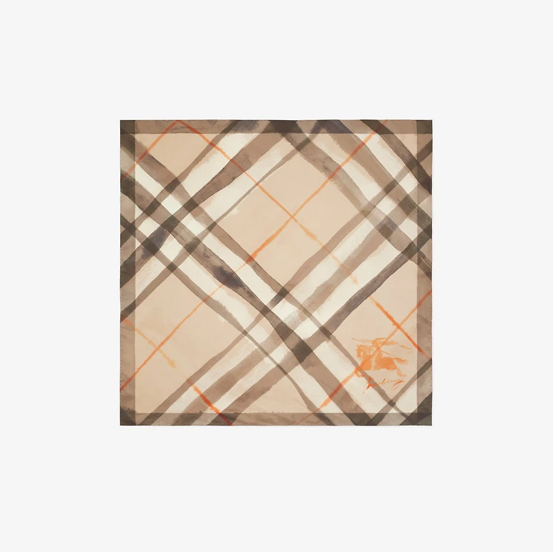 Watercolour Check Silk Scarf in Birch | Burberry® Official