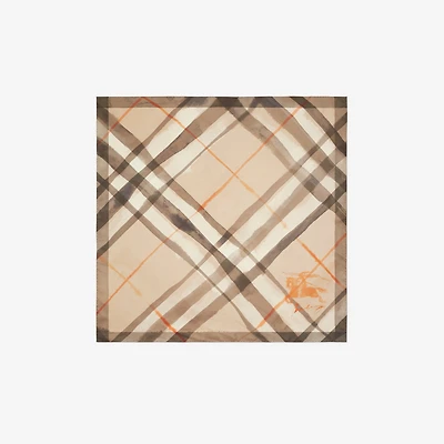 Watercolour Check Silk Scarf in Birch | Burberry® Official