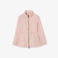 Short Checker-tape Nylon Parka in Bouquet pink - Women | Burberry® Official