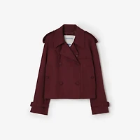 Cropped Wool Mayfair Trench Jacket in Vineyard red - Women | Burberry® Official
