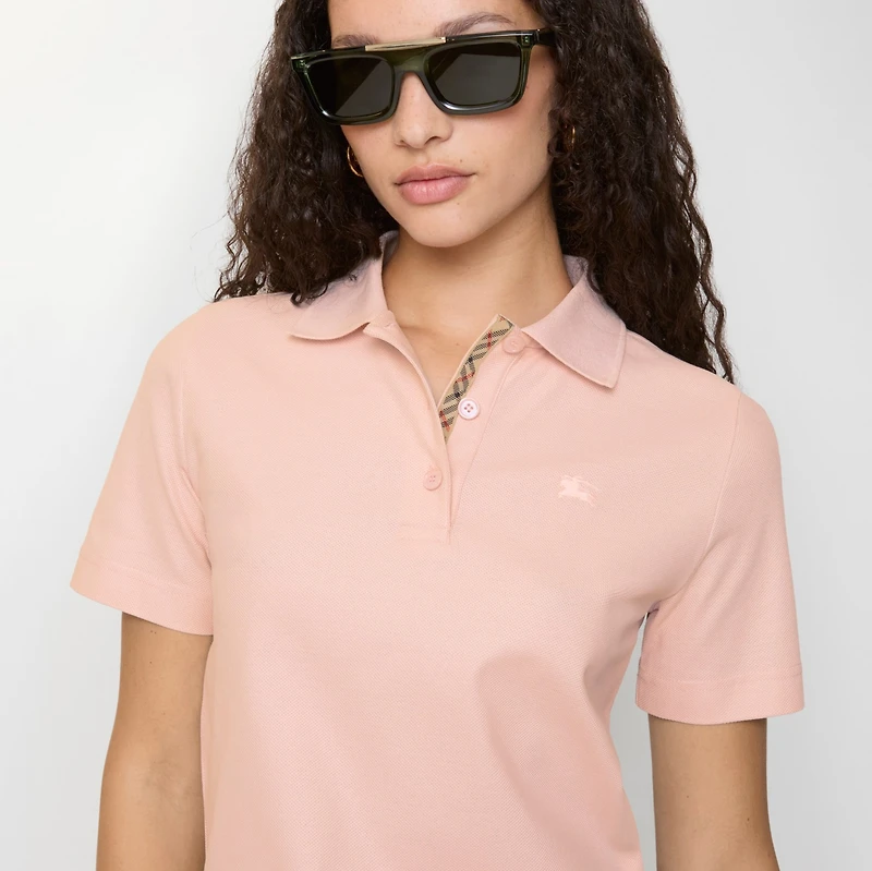 Cotton Polo Shirt in Bouquet pink - Women | Burberry® Official