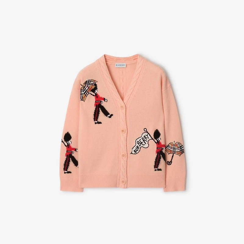 London Guards Wool Cardigan in Shell pink | Burberry® Official
