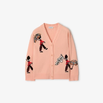 London Guards Wool Cardigan in Shell pink | Burberry® Official