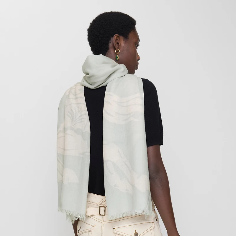 Wide EKD Wool Scarf in Mitten | Burberry® Official