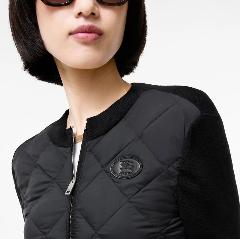 Quilted Nylon and Wool Fulbrook Jacket in Black - Women | Burberry® Official