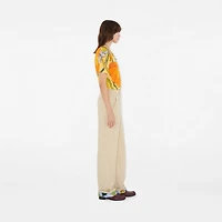 Highgrove Turn-up Cotton Trousers in Nutmeg - Women | Burberry® Official