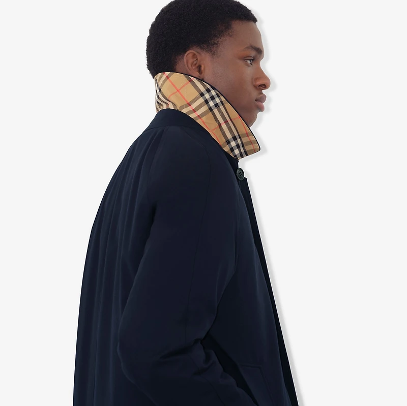 Mid-length Camden Heritage Car Coat in Coal blue - Men, Cotton Gabardine | Burberry® Official