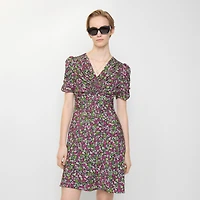 Ditsy Floral Silk Mini Dress in Petunia pink - Women | Burberry® Official