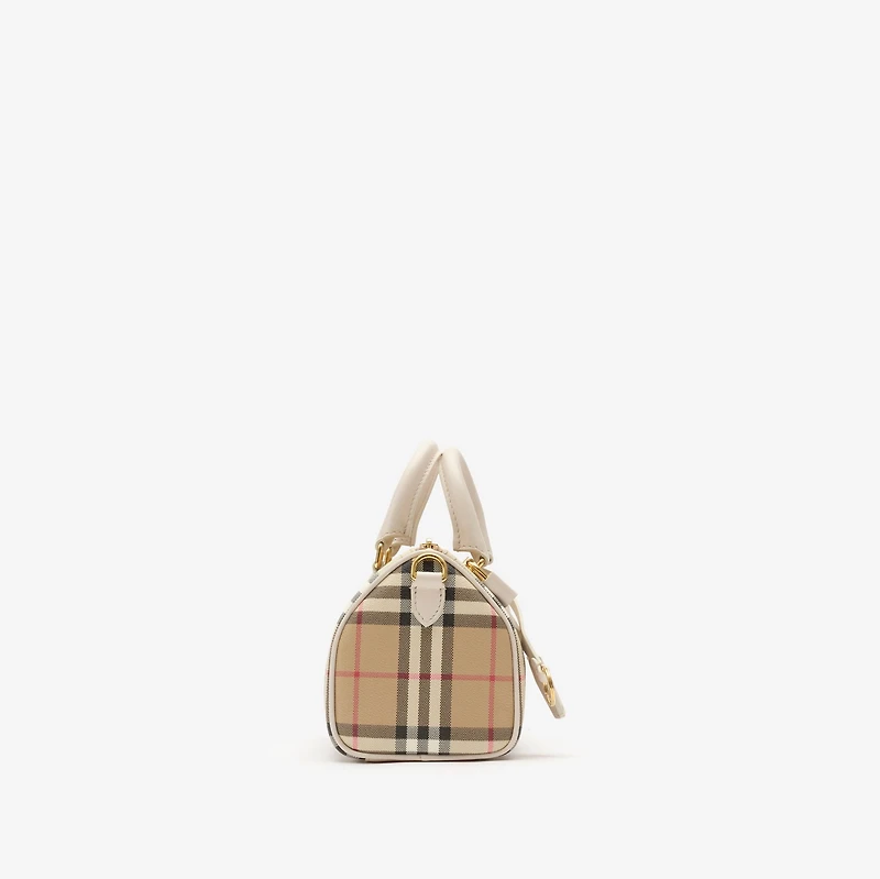 Mini Check Bowling Bag in Vintage check/soap beige - Women, Cotton, Technical | Burberry® Official