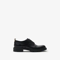 Leather Rogue Derby Shoes in Black - Men | Burberry® Official