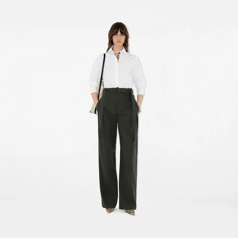 Regular Fit Cotton Poplin Shirt in White - Women | Burberry® Official