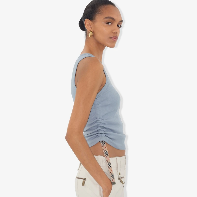 Festival Cotton Blend Tank Top in Gale - Women | Burberry® Official