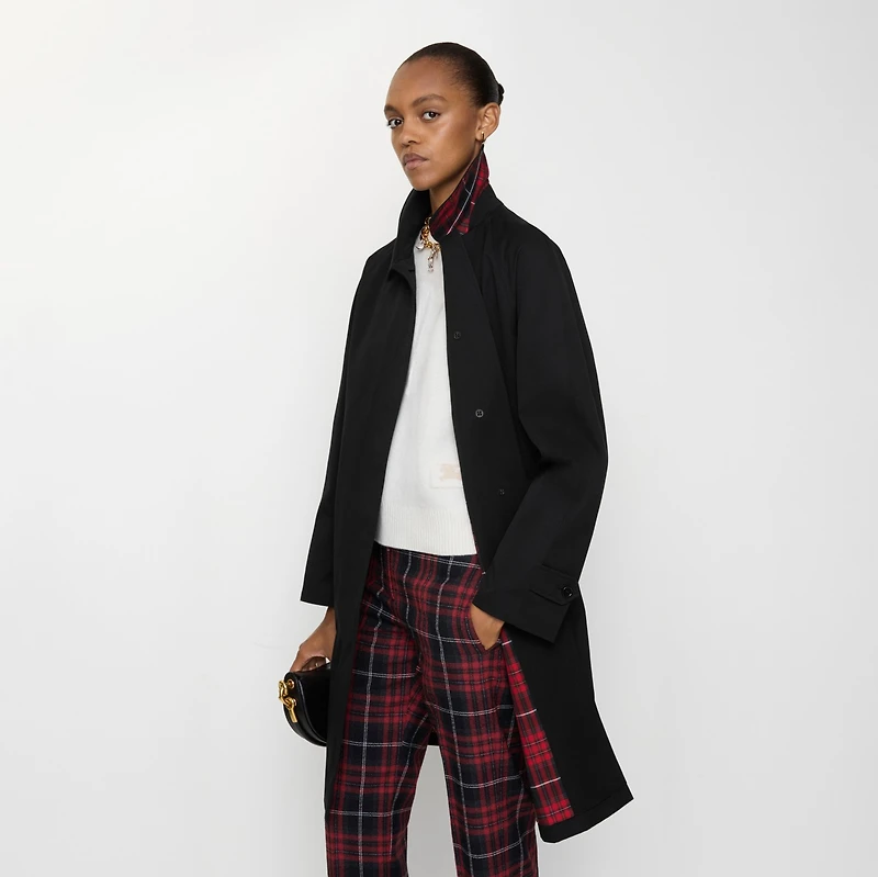 Mid-length Gabardine Camden Car Coat in Black - Women | Burberry® Official