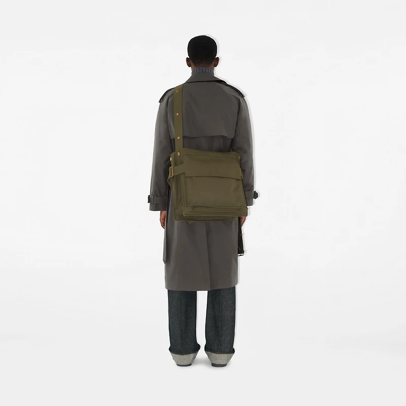 Medium Trench Tote in Military - Men, Cotton Gabardine | Burberry® Official