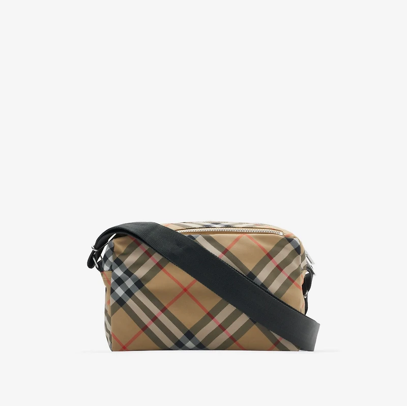 Check Crossbody Bag​ in Sand - Men, Nylon | Burberry® Official